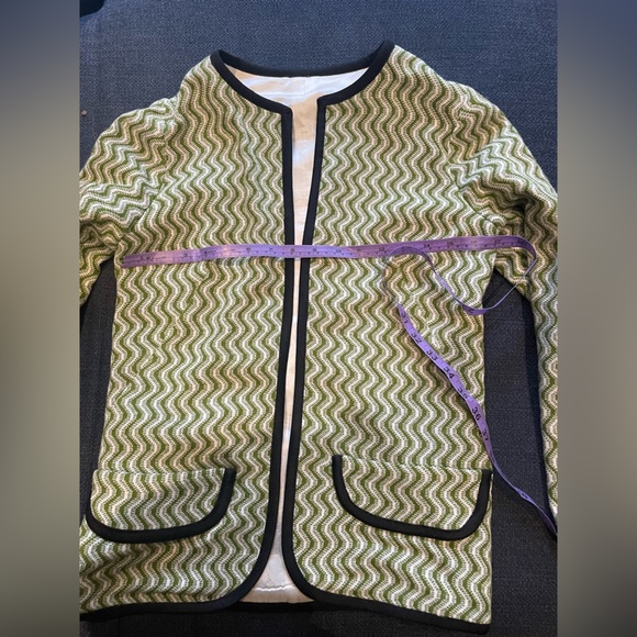 Vintage Retro Green Striped Jacket 1960s or 1970s Blazer - Picture 13 of 15